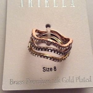 Ariella 14k Gold Plated Tri Tone Bands   8 (2360)